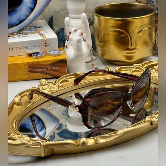 🆕VIVIENNE WESTWOOD🧿NWOT VW827 Striped Purple Acetate Butterfly Shaped Sunglass - Picture 5 of 16